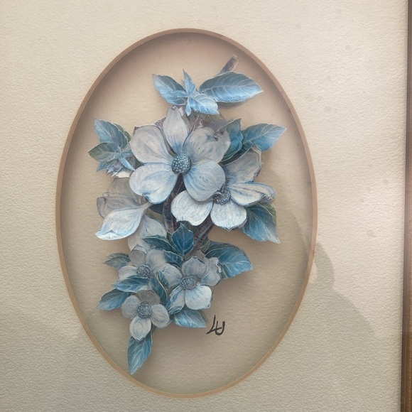 2 Vintage 3D paper tole Flower pictures - Picture 4 of 16